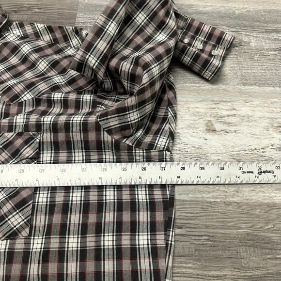 Vintage 90s Ely Cattleman Mens 2XL Plaid Pearl Snap Button Up Western Shirt EUC‎ - Picture 5 of 7